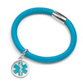 Turquoise Lamb Leather Turquoise Medical Silver ID Bracelet